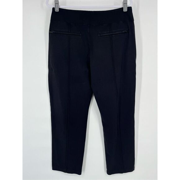 Athleta Eastbound Straight Pull On Pant Stretch Zip Pockets Black Size 14 988039 - Picture 4 of 10